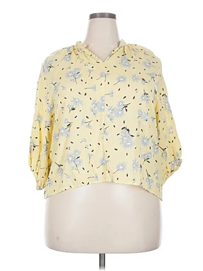 Pre-owned Assorted Brands 3/4 Sleeve Blouse In Yellow