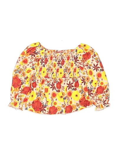 Pre-owned Assorted Brands Kids' 3/4 Sleeve Blouse In Yellow