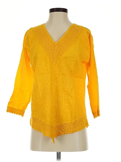 Pre-owned Assorted Brands 3/4 Sleeve Blouse In Yellow