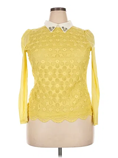 Pre-owned Assorted Brands 3/4 Sleeve Blouse In Yellow