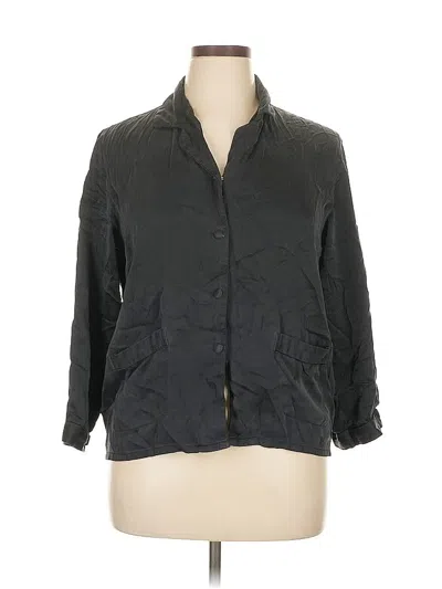 Pre-owned Assorted Brands 3/4 Sleeve Button Down Shirt In Black