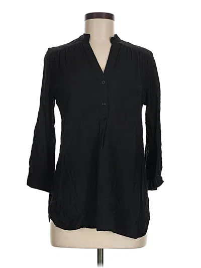 Pre-owned Assorted Brands 3/4 Sleeve Button Down Shirt In Black