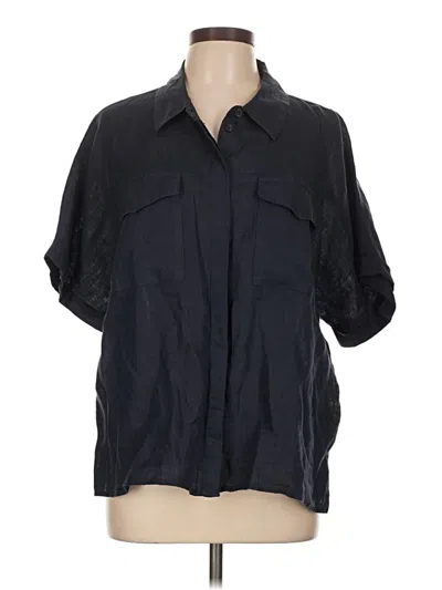 Pre-owned Assorted Brands 3/4 Sleeve Button Down Shirt In Black