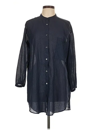 Pre-owned Assorted Brands 3/4 Sleeve Button Down Shirt In Black