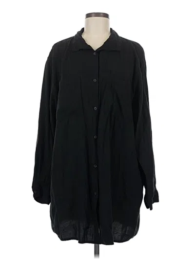 Pre-owned Assorted Brands 3/4 Sleeve Button Down Shirt In Black