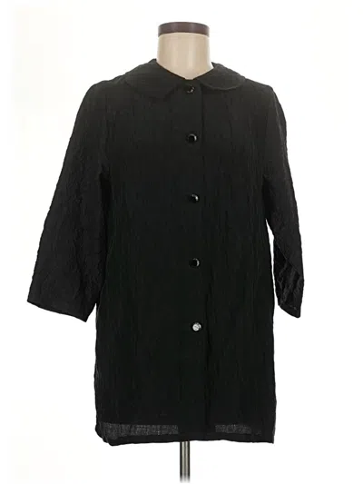Pre-owned Assorted Brands 3/4 Sleeve Button Down Shirt In Black