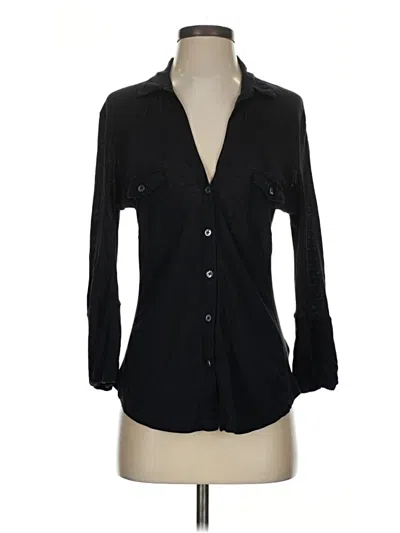 Pre-owned Assorted Brands 3/4 Sleeve Button Down Shirt In Black