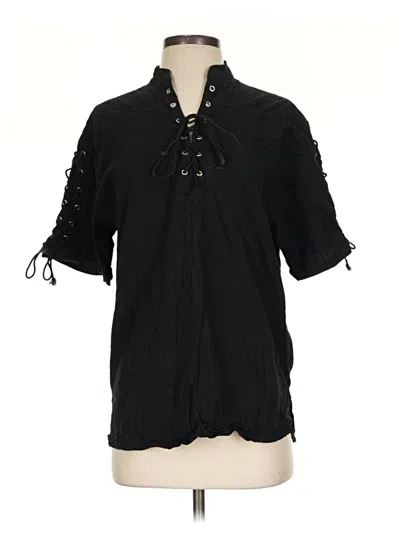 Pre-owned Assorted Brands 3/4 Sleeve Button Down Shirt In Black