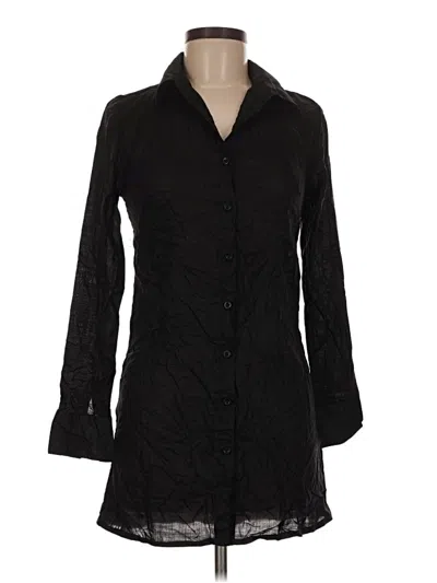 Pre-owned Assorted Brands 3/4 Sleeve Button Down Shirt In Black