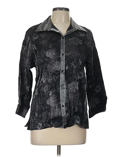 Pre-owned Assorted Brands 3/4 Sleeve Button Down Shirt In Black