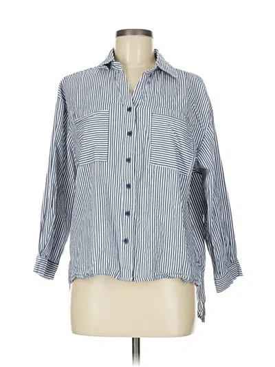 Pre-owned Assorted Brands 3/4 Sleeve Button Down Shirt In Blue