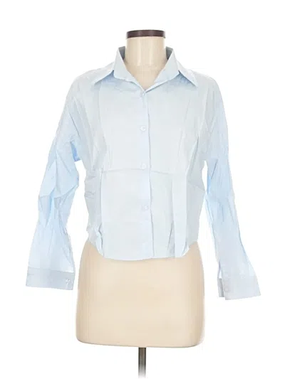 Pre-owned Assorted Brands 3/4 Sleeve Button Down Shirt In Blue