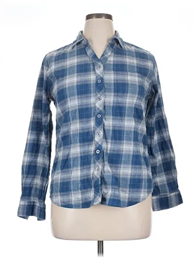 Pre-owned Assorted Brands 3/4 Sleeve Button Down Shirt In Blue