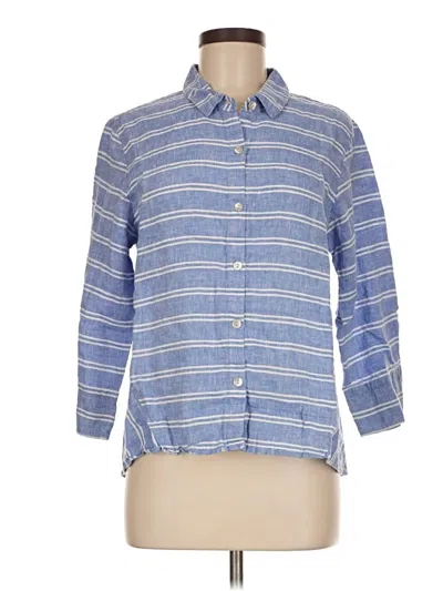 Pre-owned Assorted Brands 3/4 Sleeve Button Down Shirt In Blue