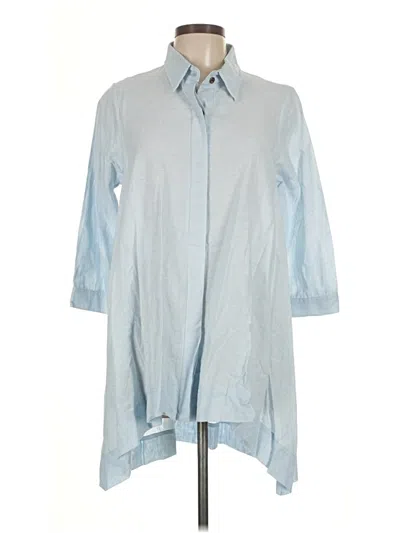 Pre-owned Assorted Brands 3/4 Sleeve Button Down Shirt In Blue