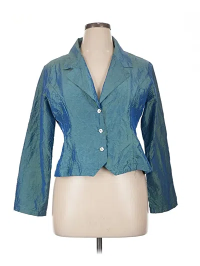 Pre-owned Assorted Brands 3/4 Sleeve Button Down Shirt In Blue