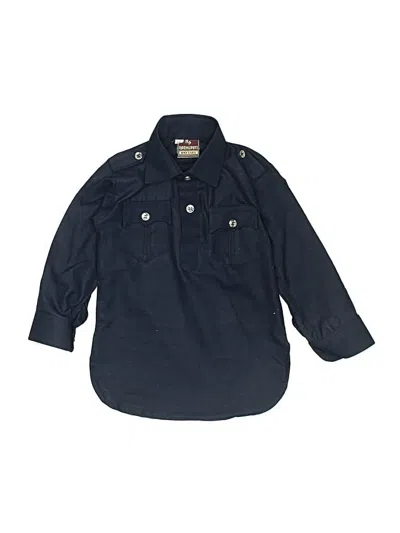 Pre-owned Assorted Brands Kids' 3/4 Sleeve Button Down Shirt In Blue