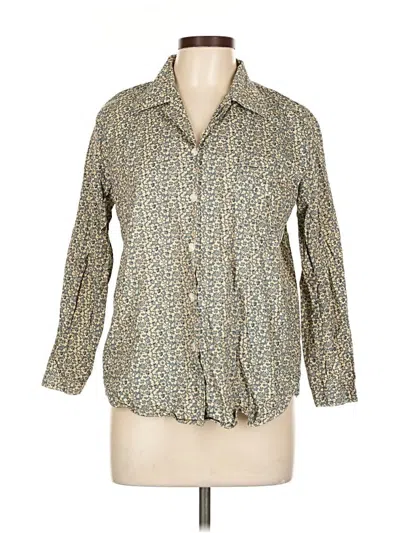 Pre-owned Assorted Brands 3/4 Sleeve Button Down Shirt In Brown