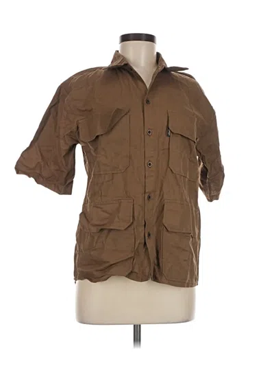 Pre-owned Assorted Brands 3/4 Sleeve Button Down Shirt In Brown