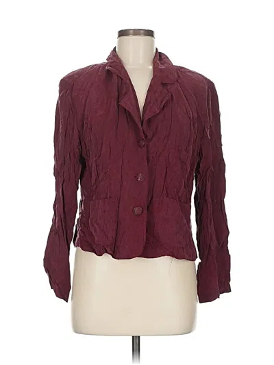 Pre-owned Assorted Brands 3/4 Sleeve Button Down Shirt In Burgundy