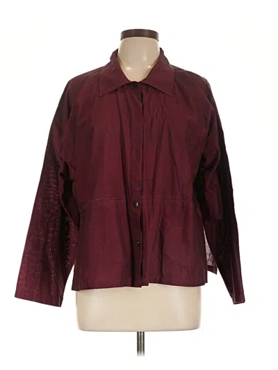 Pre-owned Assorted Brands 3/4 Sleeve Button Down Shirt In Burgundy