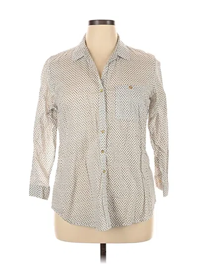 Pre-owned Assorted Brands 3/4 Sleeve Button Down Shirt In Gray