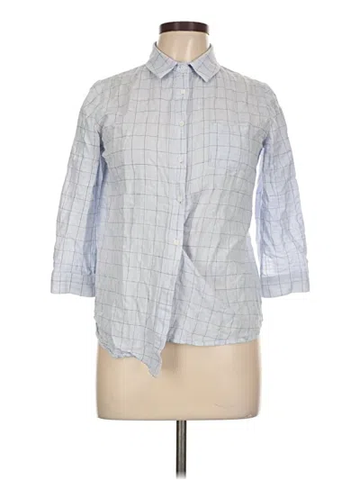 Pre-owned Assorted Brands 3/4 Sleeve Button Down Shirt In Gray