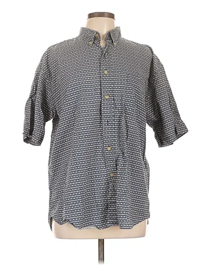 Pre-owned Assorted Brands 3/4 Sleeve Button Down Shirt In Gray
