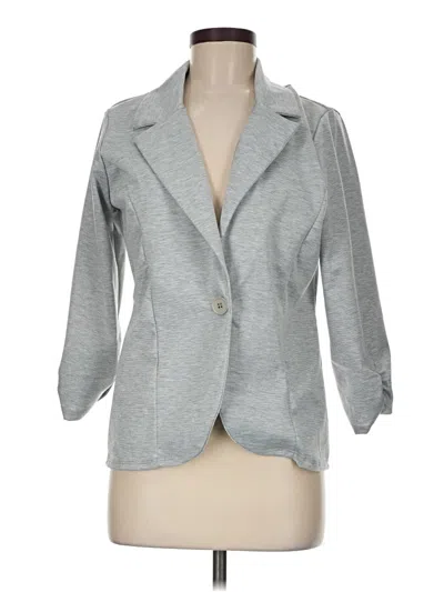 Pre-owned Assorted Brands 3/4 Sleeve Button Down Shirt In Gray