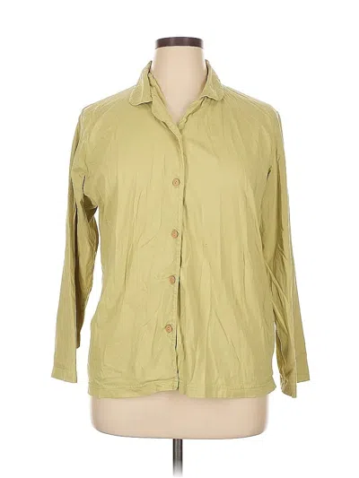 Pre-owned Assorted Brands 3/4 Sleeve Button Down Shirt In Green