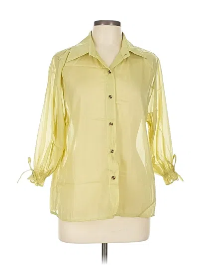Pre-owned Assorted Brands 3/4 Sleeve Button Down Shirt In Green