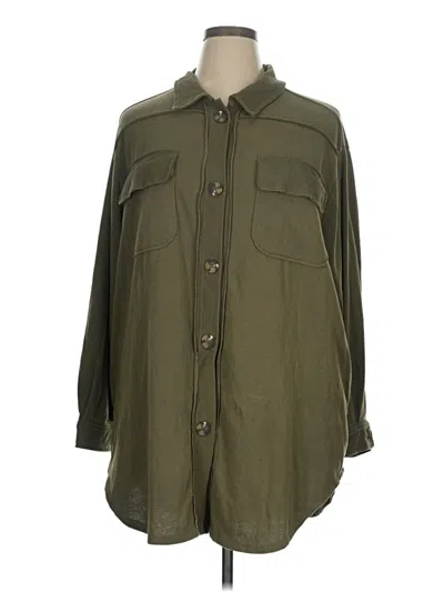 Pre-owned Assorted Brands 3/4 Sleeve Button Down Shirt In Green