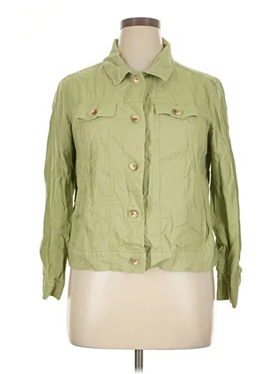 Pre-owned Assorted Brands 3/4 Sleeve Button Down Shirt In Green