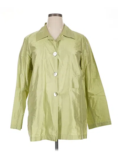 Pre-owned Assorted Brands 3/4 Sleeve Button Down Shirt In Green