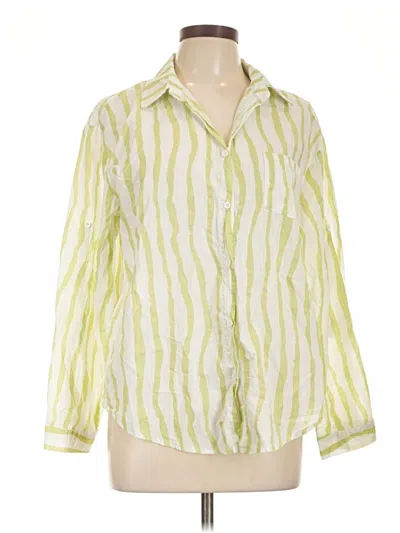 Pre-owned Assorted Brands 3/4 Sleeve Button Down Shirt In Green