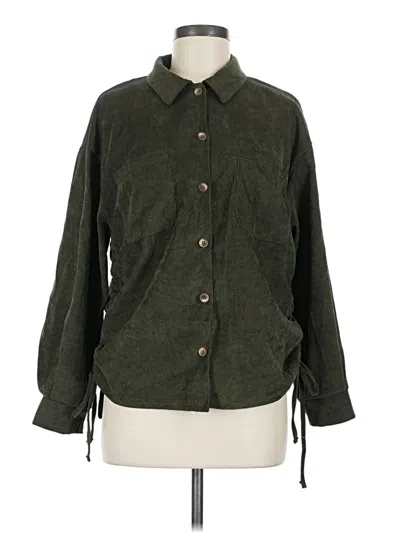 Pre-owned Assorted Brands 3/4 Sleeve Button Down Shirt In Green