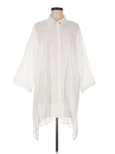 Pre-owned Assorted Brands 3/4 Sleeve Button Down Shirt In Ivory