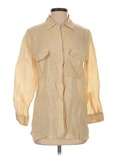Pre-owned Assorted Brands 3/4 Sleeve Button Down Shirt In Ivory