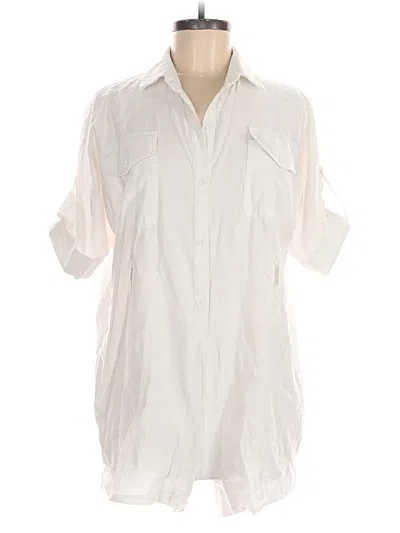 Pre-owned Assorted Brands 3/4 Sleeve Button Down Shirt In Ivory