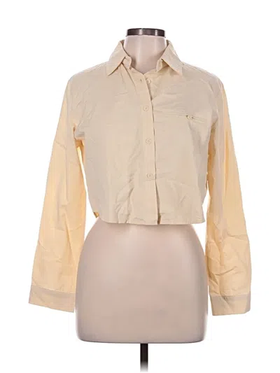 Pre-owned Assorted Brands 3/4 Sleeve Button Down Shirt In Ivory