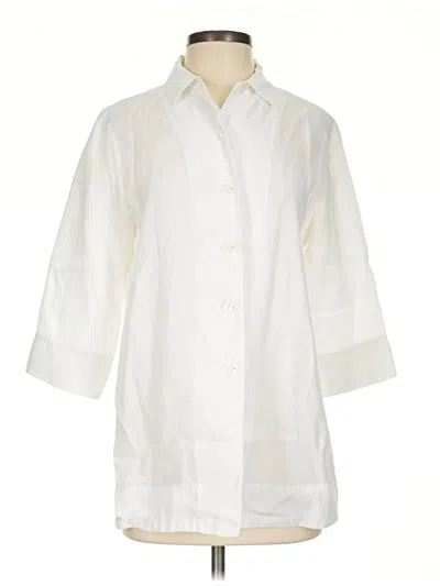 Pre-owned Assorted Brands 3/4 Sleeve Button Down Shirt In Ivory