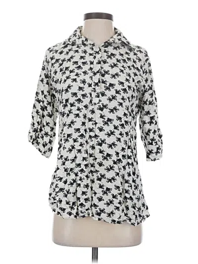 Pre-owned Assorted Brands 3/4 Sleeve Button Down Shirt In Ivory