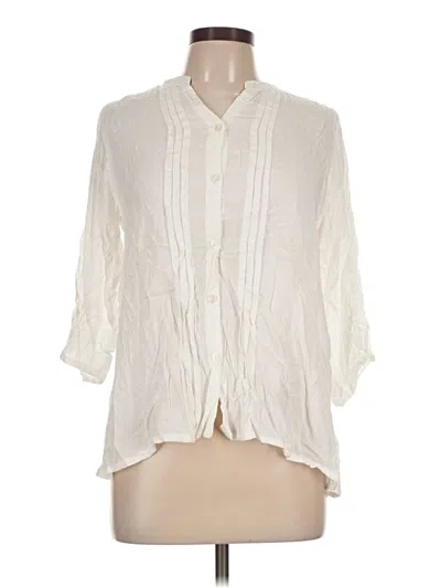 Pre-owned Assorted Brands 3/4 Sleeve Button Down Shirt In Ivory