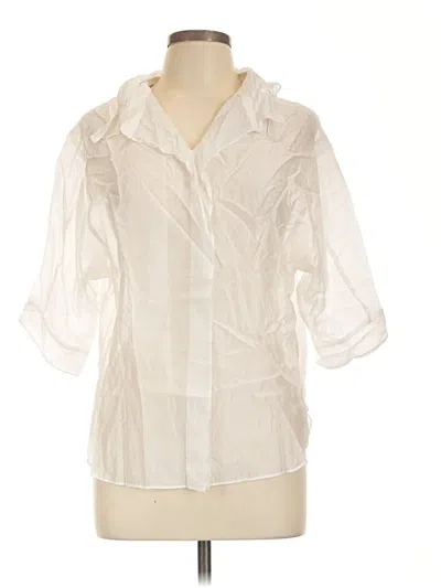 Pre-owned Assorted Brands 3/4 Sleeve Button Down Shirt In Ivory