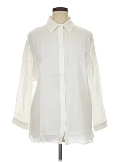Pre-owned Assorted Brands 3/4 Sleeve Button Down Shirt In Ivory