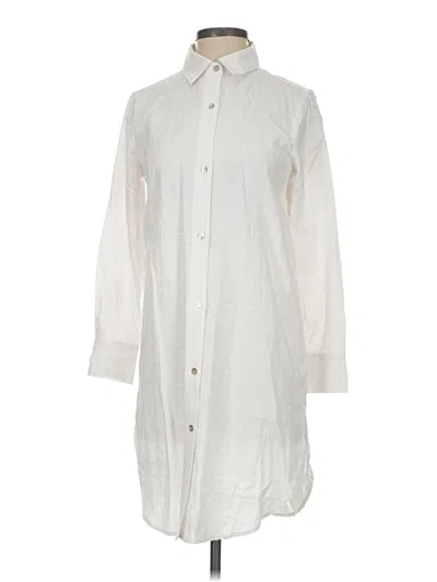 Assorted Brands 3/4 Sleeve Button Down Shirt In Ivory