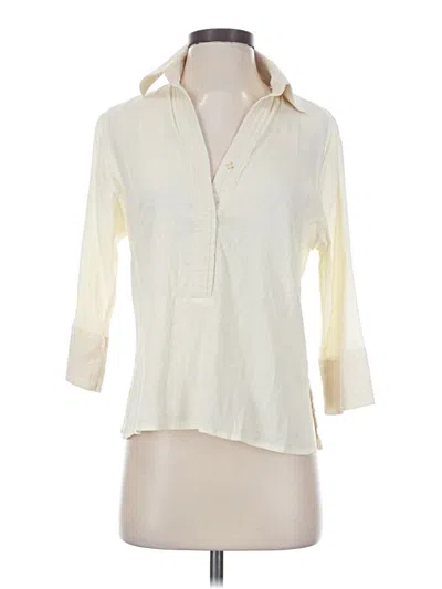 Pre-owned Assorted Brands 3/4 Sleeve Button Down Shirt In Ivory