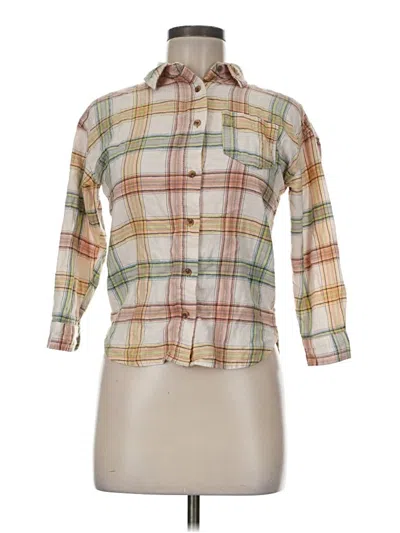 Pre-owned Assorted Brands 3/4 Sleeve Button Down Shirt In Orange