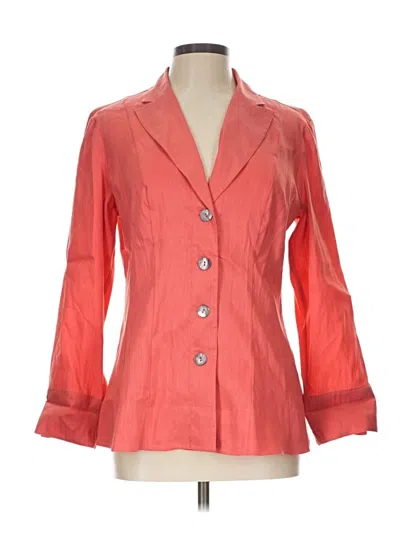 Pre-owned Assorted Brands 3/4 Sleeve Button Down Shirt In Orange
