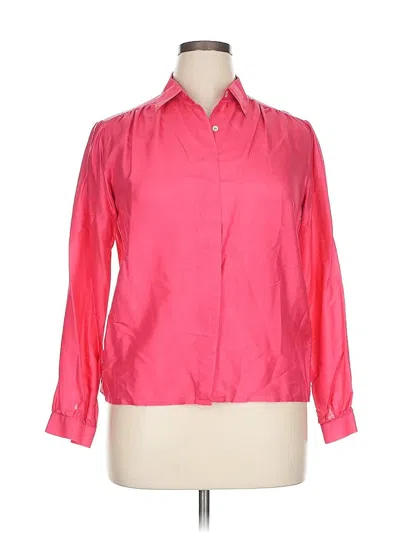 Pre-owned Assorted Brands 3/4 Sleeve Button Down Shirt In Pink